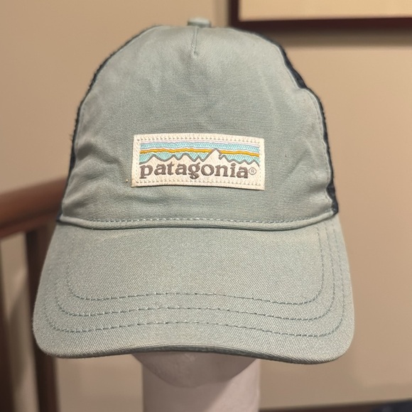 Patagonia Navy gray canvas mesh trucker hat baseball cap one size - Picture 4 of 12